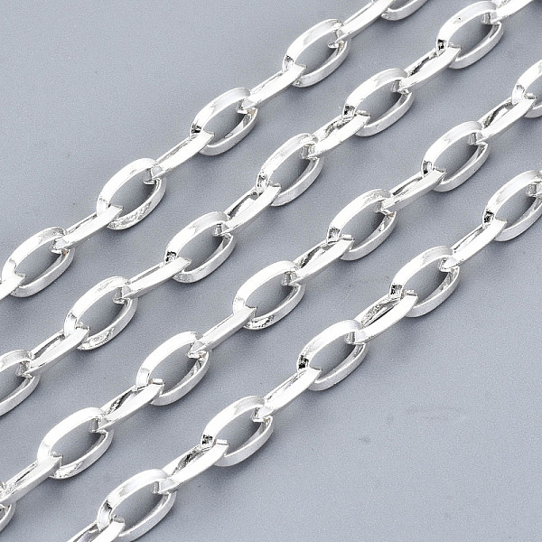 PandaHall 304 Stainless Steel Cable Chains, with Spool, Unwelded, Oval, Silver, 6.5x4x1mm, about 32.8 Feet(10m)/roll 304 Stainless Steel
PandaHall 304 Stainless Steel Cable Chains, with Spool, Unwelded, Oval, Silver, 6.5x4x1mm, about 32.8 Feet(10m)/roll 304 Stainless Steel