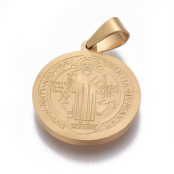 PandaHall Vacuum Plating 304 Stainless Steel Pendants, Religion Theme, Flat Round with Saint Benedict Medal, Golden, 28x25x2.3mm, Hole...
PandaHall Vacuum Plating 304 Stainless Steel Pendants, Religion Theme, Flat Round with Saint Benedict Medal, Golden, 28x25x2.3mm, Hole...