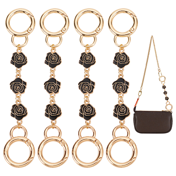 PandaHall WADORN 4pcs Purse Chain Extenders, 5.1 Inch Handbag Decorative Chains Rose Flower Enamel Charms Short Handle Purse Chain..., Black
PandaHall WADORN 4pcs Purse Chain Extenders, 5.1 Inch Handbag Decorative Chains Rose Flower Enamel Charms Short Handle Purse Chain..., Black