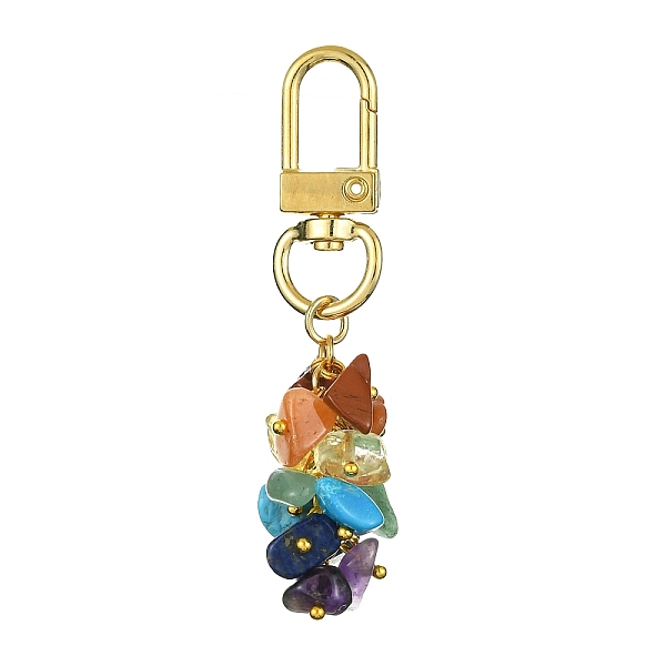 PandaHall Chakra Gemstone Chip Beaded Pendant Decorations, with Alloy Swivel Clasps, Golden, 69mm Mixed Stone Chip
PandaHall Chakra Gemstone Chip Beaded Pendant Decorations, with Alloy Swivel Clasps, Golden, 69mm Mixed Stone Chip