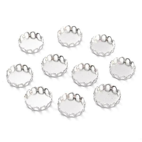 PandaHall 304 Stainless Steel Cabochon Settings, Lace Edge Bezel Cups, Flat Round, Stainless Steel Color, 11x3mm Tray: 10mm 304 Stainless...
PandaHall 304 Stainless Steel Cabochon Settings, Lace Edge Bezel Cups, Flat Round, Stainless Steel Color, 11x3mm Tray: 10mm 304 Stainless...