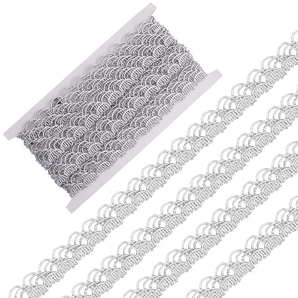 PandaHall Wavy Metallic Polyester Ribbon, Garment Accessory, Silver, 7/8 inch(22mm), about 5 yards/roll Polyester Silver
PandaHall Wavy Metallic Polyester Ribbon, Garment Accessory, Silver, 7/8 inch(22mm), about 5 yards/roll Polyester Silver