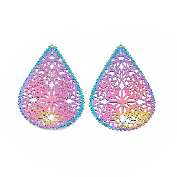 PandaHall 201 Stainless Steel Pendants, Etched Metal Embellishments, Teardrop, Rainbow Color, 40x26.5x0.3mm, Hole: 1mm 201 Stainless Steel...
PandaHall 201 Stainless Steel Pendants, Etched Metal Embellishments, Teardrop, Rainbow Color, 40x26.5x0.3mm, Hole: 1mm 201 Stainless Steel...