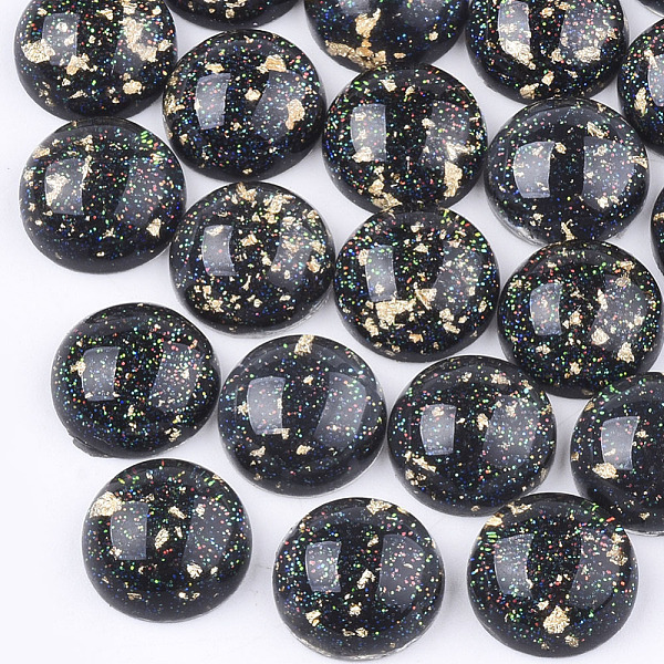 PandaHall Resin Cabochons, with Glitter Powder and Gold Foil, Half Round, Black, 12x5.5mm Resin Half Round Black
PandaHall Resin Cabochons, with Glitter Powder and Gold Foil, Half Round, Black, 12x5.5mm Resin Half Round Black