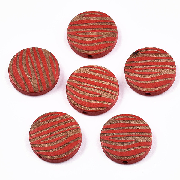 PandaHall Painted Natural Wood Beads, Laser Engraved Pattern, Flat Round with Zebra-Stripe, FireBrick, 20x5mm, Hole: 1.5mm Schima Wood Flat..., Red
PandaHall Painted Natural Wood Beads, Laser Engraved Pattern, Flat Round with Zebra-Stripe, FireBrick, 20x5mm, Hole: 1.5mm Schima Wood Flat..., Red