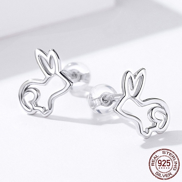 PandaHall Rhodium Plated 925 Sterling Silver Bunny Stud Earrings, Rabbit Silhouette, with 925 Stamp, Platinum, 12x9mm Sterling Silver
PandaHall Rhodium Plated 925 Sterling Silver Bunny Stud Earrings, Rabbit Silhouette, with 925 Stamp, Platinum, 12x9mm Sterling Silver