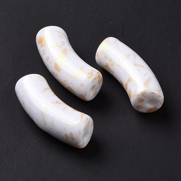 PandaHall Opaque Acrylic Beads, with Glitter Powder, Curved Tube, White, 34.5x13.5x11.5mm, Hole: 3.1mm Acrylic Tube White
PandaHall Opaque Acrylic Beads, with Glitter Powder, Curved Tube, White, 34.5x13.5x11.5mm, Hole: 3.1mm Acrylic Tube White
