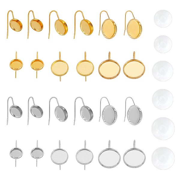 PandaHall Unicraftale DIY Dangle Earring Making Kits, Round Earring Hooks and 24 Pcs Dome Glass Cabochons, Golden & Silver, 48pcs/box..., Clear
PandaHall Unicraftale DIY Dangle Earring Making Kits, Round Earring Hooks and 24 Pcs Dome Glass Cabochons, Golden & Silver, 48pcs/box..., Clear