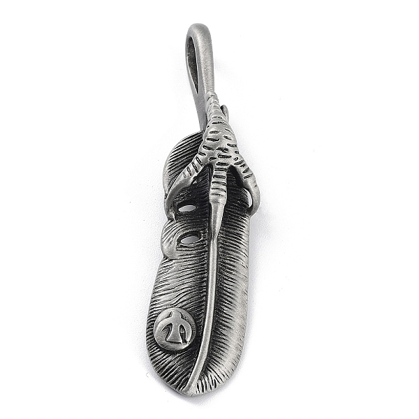 PandaHall Tibetan Style Alloy Big Pendants, Frosted, Feather and Eagle Charm, Antique Silver, 72x17x14mm, Hole: 12x6mm Alloy Feather
PandaHall Tibetan Style Alloy Big Pendants, Frosted, Feather and Eagle Charm, Antique Silver, 72x17x14mm, Hole: 12x6mm Alloy Feather
