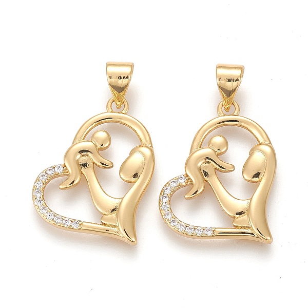 PandaHall Brass Micro Pave Clear Cubic Zirconia Pendants, Long-Lasting Plated, for Mother's Day, with Snap on Bails, Heart with Mother & Son...
PandaHall Brass Micro Pave Clear Cubic Zirconia Pendants, Long-Lasting Plated, for Mother's Day, with Snap on Bails, Heart with Mother & Son...