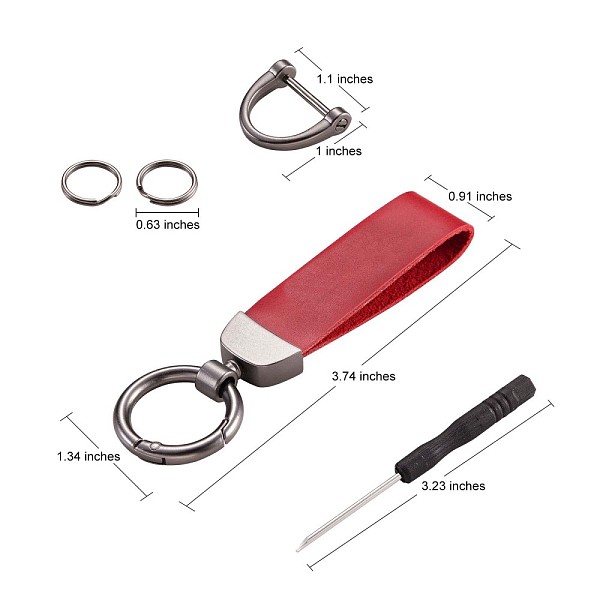 PandaHall Genuine Leather Car Key Keychain, Universal Keychain for Men and Women, 360 Degree Rotatable with Anti-loss D-Ring, 2 Key Rings &..., Red
PandaHall Genuine Leather Car Key Keychain, Universal Keychain for Men and Women, 360 Degree Rotatable with Anti-loss D-Ring, 2 Key Rings &..., Red