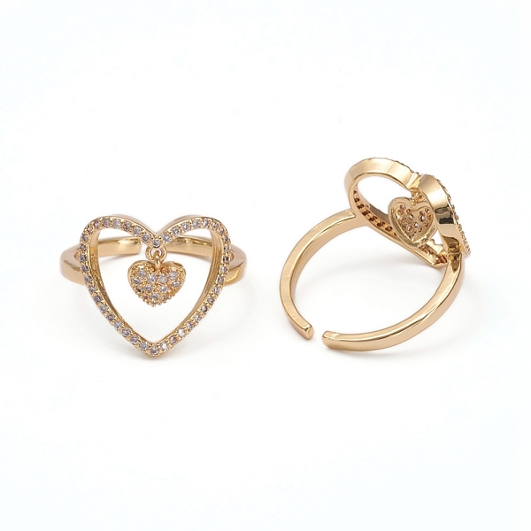 PandaHall Adjustable Brass Micro Pave Clear Cubic Zirconia Cuff Rings, Open Rings, for Valentine's Day, Long-Lasting Plated, Heart, Golden...
PandaHall Adjustable Brass Micro Pave Clear Cubic Zirconia Cuff Rings, Open Rings, for Valentine's Day, Long-Lasting Plated, Heart, Golden...