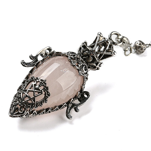 PandaHall Natural Rose Quartz Dowsing Pendulum Big Pendants, with Rack Plating Antique Silver Alloy Findings, Lead Free & Cadmium Free...
PandaHall Natural Rose Quartz Dowsing Pendulum Big Pendants, with Rack Plating Antique Silver Alloy Findings, Lead Free & Cadmium Free...