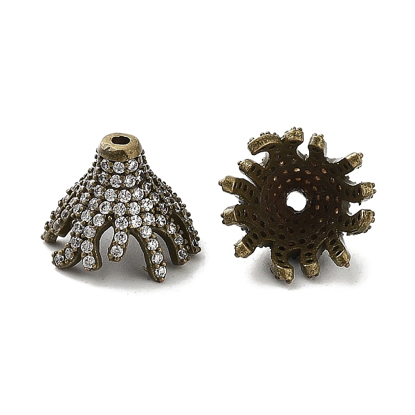 PandaHall Brass Micro Pave Clear Cubic Zirconia Bead Caps, Multi-Petal, Antique Bronze, 12x10mm, Hole: 0.8mm Brass+Cubic Zirconia Clear
PandaHall Brass Micro Pave Clear Cubic Zirconia Bead Caps, Multi-Petal, Antique Bronze, 12x10mm, Hole: 0.8mm Brass+Cubic Zirconia Clear