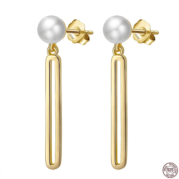 PandaHall 925 Sterling Silver Oval Dangle Stud Earrings with Pearl Beaded, with S925 Stamp, Golden, 33mm Sterling Silver Oval
PandaHall 925 Sterling Silver Oval Dangle Stud Earrings with Pearl Beaded, with S925 Stamp, Golden, 33mm Sterling Silver Oval