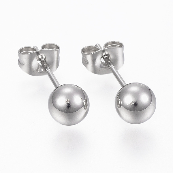 PandaHall 201 Stainless Steel Ball Stud Earrings, Hypoallergenic Earrings, with 316 Surgical Stainless Steel Pins, Stainless Steel Color...
PandaHall 201 Stainless Steel Ball Stud Earrings, Hypoallergenic Earrings, with 316 Surgical Stainless Steel Pins, Stainless Steel Color...