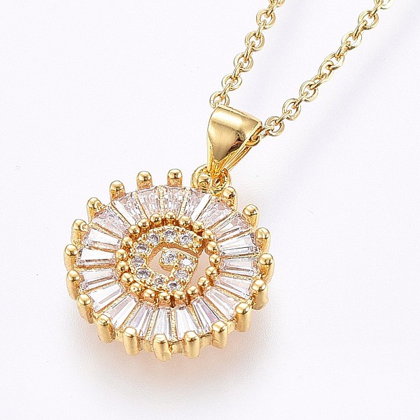 PandaHall 304 Stainless Steel Initial Pendant Necklaces, with Cubic Zirconia, Flat Round with Letter, Golden, Letter.G, 17.71 inch(45cm)..., Clear
PandaHall 304 Stainless Steel Initial Pendant Necklaces, with Cubic Zirconia, Flat Round with Letter, Golden, Letter.G, 17.71 inch(45cm)..., Clear