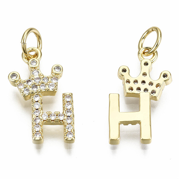 PandaHall Brass Micro Pave Clear Cubic Zirconia Pendants, with Jump Ring, Nickel Free, Letter, Real 16K Gold Plated, Letter.H, 17.5x8.5x2mm...
PandaHall Brass Micro Pave Clear Cubic Zirconia Pendants, with Jump Ring, Nickel Free, Letter, Real 16K Gold Plated, Letter.H, 17.5x8.5x2mm...