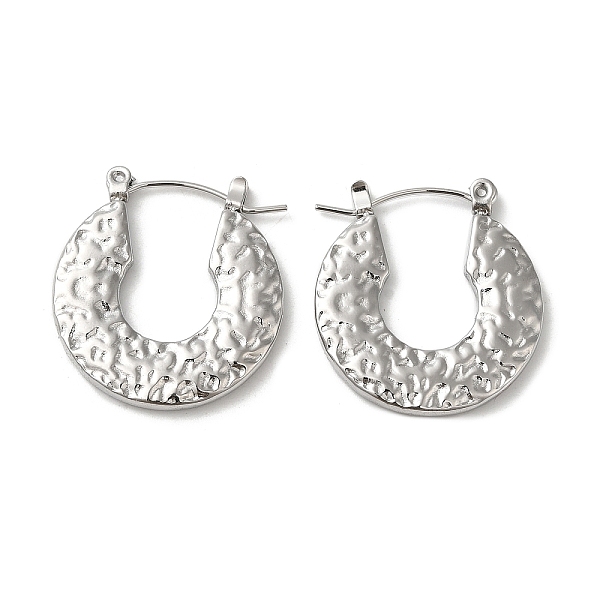 PandaHall 304 Stainless Steel Hoop Earrings for Women, Textured Donut, Stainless Steel Color, 24.5x23x2.5mm 304 Stainless Steel Donut
PandaHall 304 Stainless Steel Hoop Earrings for Women, Textured Donut, Stainless Steel Color, 24.5x23x2.5mm 304 Stainless Steel Donut