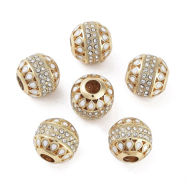 PandaHall Golden Plated Alloy Enamel European Beads, with Rhinestone, Large Hole Beads, Round, White, 13.5x13mm, Hole: 4.8mm Alloy...
PandaHall Golden Plated Alloy Enamel European Beads, with Rhinestone, Large Hole Beads, Round, White, 13.5x13mm, Hole: 4.8mm Alloy...