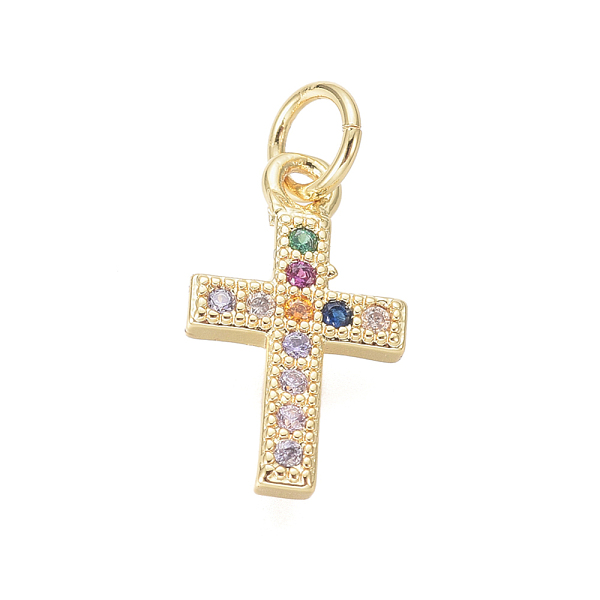PandaHall Brass Micro Pave Cubic Zirconia Charms, with Jump Rings, Cross, Colorful, Golden, 14x8.5x1.5mm, Hole: 3mm Brass+Cubic Zirconia...
PandaHall Brass Micro Pave Cubic Zirconia Charms, with Jump Rings, Cross, Colorful, Golden, 14x8.5x1.5mm, Hole: 3mm Brass+Cubic Zirconia...