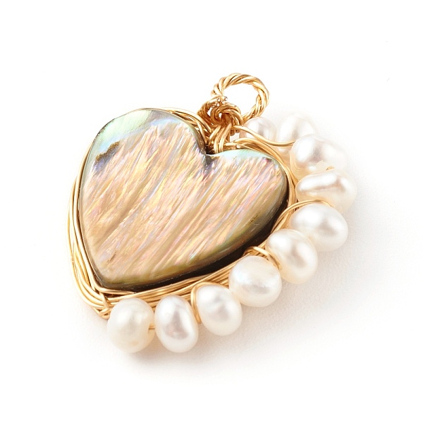 PandaHall Heart Natural Paua Shell Pendants, Wire Wrapped Pendants, with Natural Cultured Freshwater Pearl Beads and Eco-Friendly Copper...
PandaHall Heart Natural Paua Shell Pendants, Wire Wrapped Pendants, with Natural Cultured Freshwater Pearl Beads and Eco-Friendly Copper...