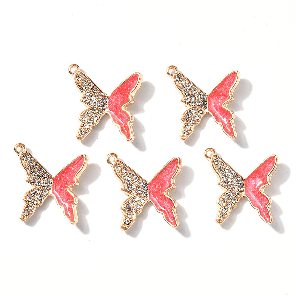 PandaHall Alloy Enamel Pendants, with Rhinestone, Butterfly, Light Gold, Indian Red, 19x19x3mm, Hole: 1.4mm Alloy Rhinestone+Enamel Others
PandaHall Alloy Enamel Pendants, with Rhinestone, Butterfly, Light Gold, Indian Red, 19x19x3mm, Hole: 1.4mm Alloy Rhinestone+Enamel Others