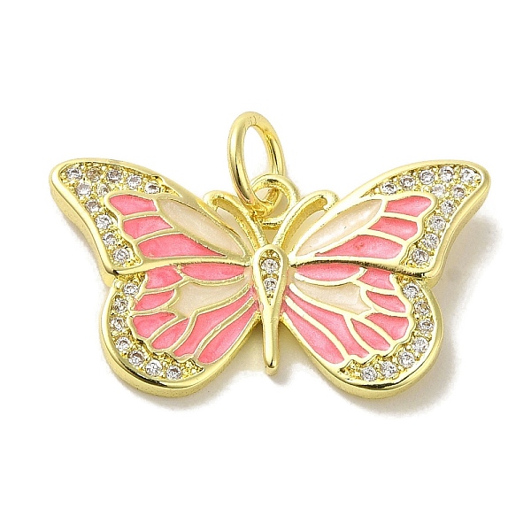 PandaHall Brass Enamel Micro Pave Cubic Zirconia Pendants, Real 18K Gold Plated Butterfly Charms, with Jump Ring, Pink, 14x25x3mm, Hole...
PandaHall Brass Enamel Micro Pave Cubic Zirconia Pendants, Real 18K Gold Plated Butterfly Charms, with Jump Ring, Pink, 14x25x3mm, Hole...