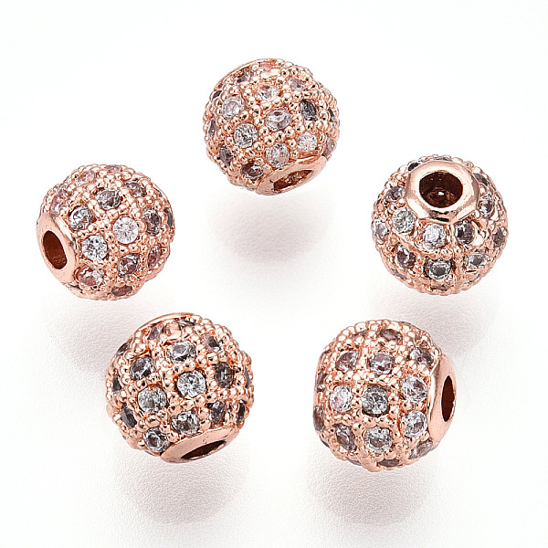 PandaHall Rack Plating Brass Cubic Zirconia Beads, Long-Lasting Plated, Round, Rose Gold, 6x6mm, Hole: 1.5mm Brass+Cubic Zirconia Round
PandaHall Rack Plating Brass Cubic Zirconia Beads, Long-Lasting Plated, Round, Rose Gold, 6x6mm, Hole: 1.5mm Brass+Cubic Zirconia Round