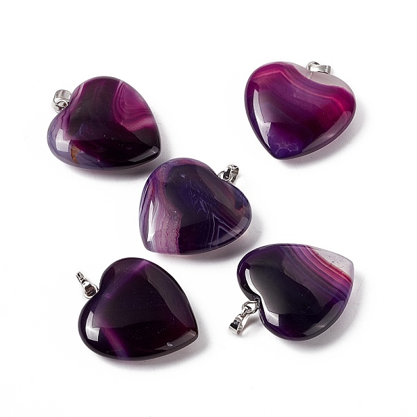 PandaHall Natural Agate Pendants, with Platinum Tone Brass Findings, Heart Charm, Dyed & Heated, Purple, 27~28x25x7mm, Hole: 7x4mm Natural...
PandaHall Natural Agate Pendants, with Platinum Tone Brass Findings, Heart Charm, Dyed & Heated, Purple, 27~28x25x7mm, Hole: 7x4mm Natural...