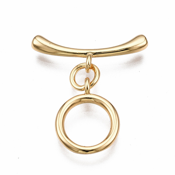 PandaHall Brass Toggle Clasps, Nickel Free, Ring, Real 18K Gold Plated, 21mm long, Bar: 18.5x7x2.5mm, hole: 1.5mm, Jump Ring: 5x1mm, Inner...
PandaHall Brass Toggle Clasps, Nickel Free, Ring, Real 18K Gold Plated, 21mm long, Bar: 18.5x7x2.5mm, hole: 1.5mm, Jump Ring: 5x1mm, Inner...