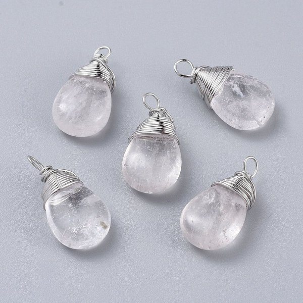PandaHall Natural Quartz Crystal Pendants, Rock Crystal Pendants, with Platinum Plated Brass Wire, Teardrop, 24~30x13~16x8mm, Hole: 3x3.5mm...
PandaHall Natural Quartz Crystal Pendants, Rock Crystal Pendants, with Platinum Plated Brass Wire, Teardrop, 24~30x13~16x8mm, Hole: 3x3.5mm...