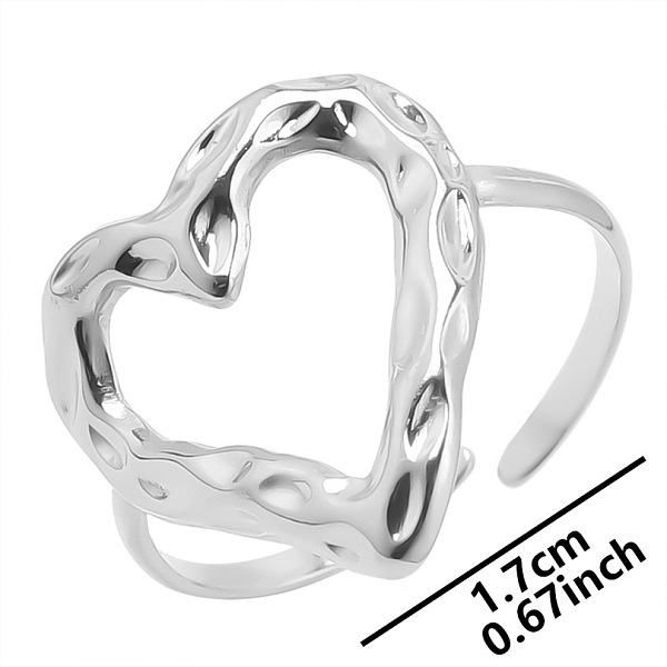 PandaHall 304 Stainless Steel Heart Shape Cuff Rings, Open Ring 304 Stainless Steel Heart
PandaHall 304 Stainless Steel Heart Shape Cuff Rings, Open Ring 304 Stainless Steel Heart