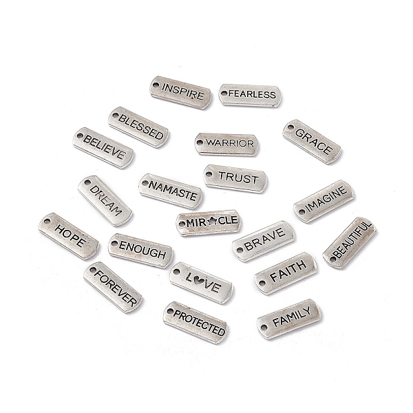 PandaHall Retro Tibetan Style Alloy Pendants, Oval Rectangle with Word, Antique Silver, 20.5x8x1.5mm, Hole: 1.5mm, 4pcs/style, 20 styles...
PandaHall Retro Tibetan Style Alloy Pendants, Oval Rectangle with Word, Antique Silver, 20.5x8x1.5mm, Hole: 1.5mm, 4pcs/style, 20 styles...