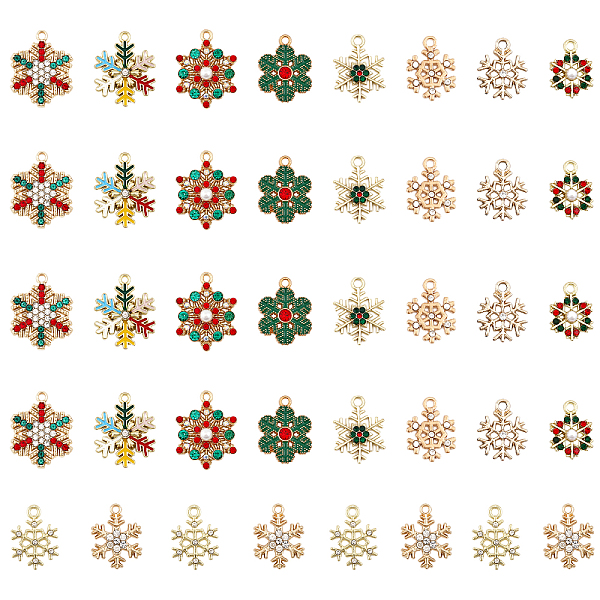 PandaHall CHGCRAFT 40Pcs 10 Style Alloy Pendants, with Colorful Rhinestone, Christmas Snowflake, Matte Gold Color, 15~24.5x11~19.5x2~5.5mm..., Multicolor
PandaHall CHGCRAFT 40Pcs 10 Style Alloy Pendants, with Colorful Rhinestone, Christmas Snowflake, Matte Gold Color, 15~24.5x11~19.5x2~5.5mm..., Multicolor