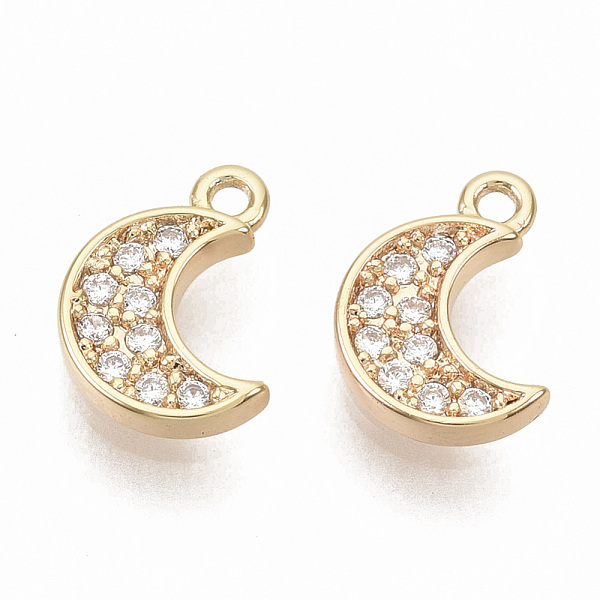 PandaHall Brass Micro Pave Cubic Zirconia Charms, Nickel Free, Real 18K Gold Plated, Moon, Clear, 9x6.5x1.5mm, Hole: 1mm Brass+Cubic...
PandaHall Brass Micro Pave Cubic Zirconia Charms, Nickel Free, Real 18K Gold Plated, Moon, Clear, 9x6.5x1.5mm, Hole: 1mm Brass+Cubic...