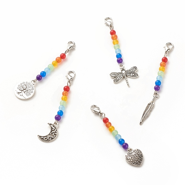 PandaHall Chakra Theme Natural & Dyed Malaysia Jade Beaded Pendant Decorations, with Lobster Claw Clasps, Tibetan Style Alloy Pendants..., Multicolor
PandaHall Chakra Theme Natural & Dyed Malaysia Jade Beaded Pendant Decorations, with Lobster Claw Clasps, Tibetan Style Alloy Pendants..., Multicolor