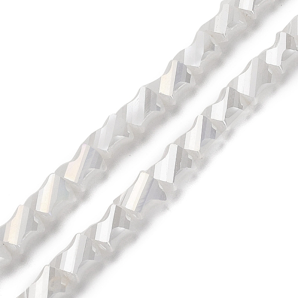 PandaHall Electroplated Glass Beads Strands, Half Rainbow Plated, Faceted Twist Rectangle, White, 10x8x5mm, Hole: 1.2mm, about 50pcs/strand...
PandaHall Electroplated Glass Beads Strands, Half Rainbow Plated, Faceted Twist Rectangle, White, 10x8x5mm, Hole: 1.2mm, about 50pcs/strand...
