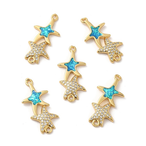 PandaHall Rack Plating Brass Micro Pave Clear Cubic Zirconia Connector Charms, Star Links with Synthetic Opal, Lead Free & Cadmium Free...
PandaHall Rack Plating Brass Micro Pave Clear Cubic Zirconia Connector Charms, Star Links with Synthetic Opal, Lead Free & Cadmium Free...