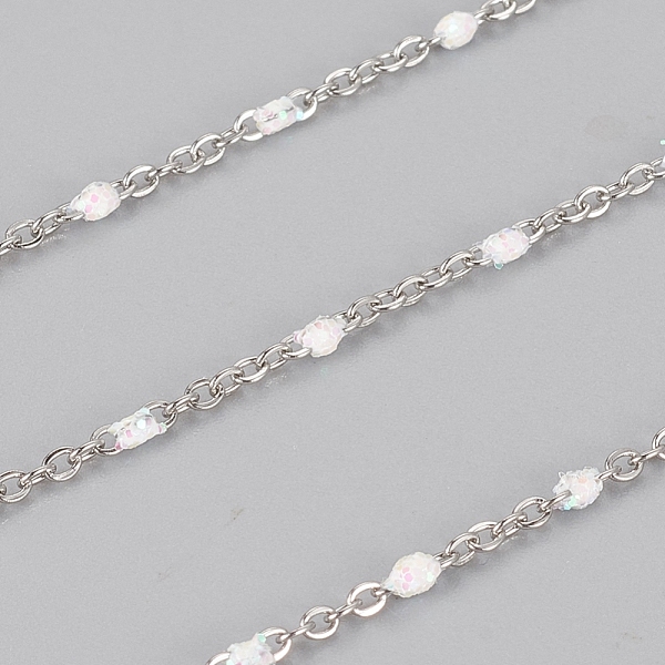 PandaHall 304 Stainless Steel Handmade Beaded Chain, Cable Chains, with Enamel and Glitter Powder, Soldered, with Spool, Flat Oval, White...
PandaHall 304 Stainless Steel Handmade Beaded Chain, Cable Chains, with Enamel and Glitter Powder, Soldered, with Spool, Flat Oval, White...