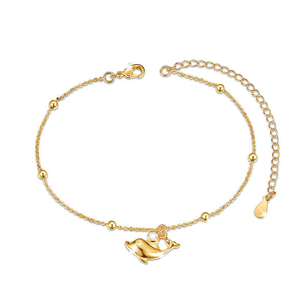 PandaHall SHEGRACE Brass Charm Anklets, with Grade AAA Cubic Zirconia, Cable Chains and Round Beads, Dolphin, Golden, 8-1/4 inch(21cm) Brass..., Clear
PandaHall SHEGRACE Brass Charm Anklets, with Grade AAA Cubic Zirconia, Cable Chains and Round Beads, Dolphin, Golden, 8-1/4 inch(21cm) Brass..., Clear