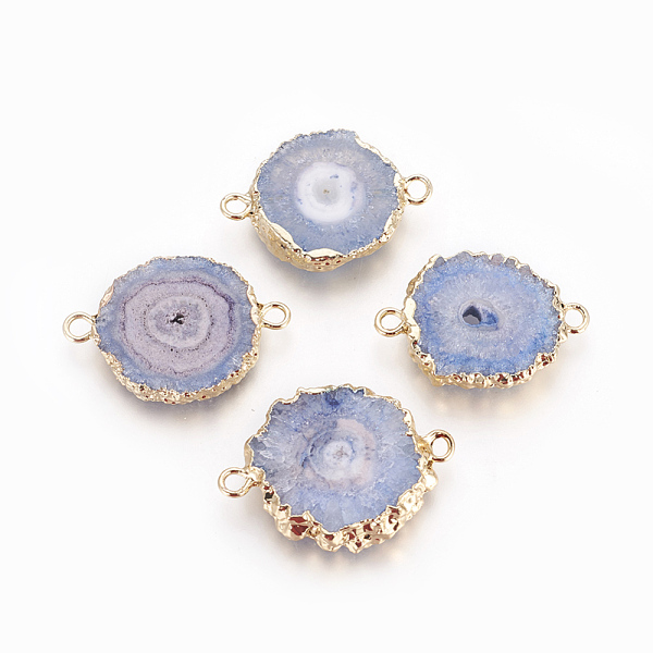 PandaHall Natural Dyed Quartz Links connectors, with Brass Findings, Flat Round, Golden, Light Steel Blue, 24.5~33x16~23x4~6mm, Hole...
PandaHall Natural Dyed Quartz Links connectors, with Brass Findings, Flat Round, Golden, Light Steel Blue, 24.5~33x16~23x4~6mm, Hole...