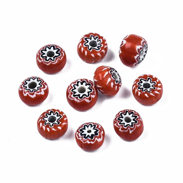PandaHall Handmade Millefiori Lampwork Beads, Flat Round, FireBrick, 7~9x5~6.5mm, Hole: 1~2mm Millefiori Lampwork Flat Round Red
PandaHall Handmade Millefiori Lampwork Beads, Flat Round, FireBrick, 7~9x5~6.5mm, Hole: 1~2mm Millefiori Lampwork Flat Round Red