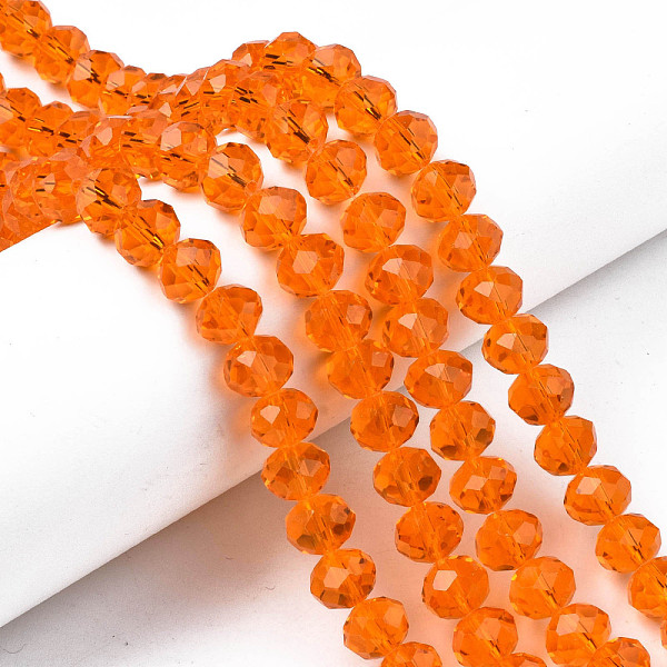 PandaHall Glass Beads Strands, Faceted, Rondelle, Dark Orange, 10x8mm, Hole: 1mm, about 63~65pcs/strand, 49~50cm Glass Rondelle
PandaHall Glass Beads Strands, Faceted, Rondelle, Dark Orange, 10x8mm, Hole: 1mm, about 63~65pcs/strand, 49~50cm Glass Rondelle