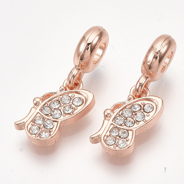 PandaHall Alloy European Dangle Charms, with Rhinestone, Large Hole Pendants, Butterfly, Crystal, Rose Gold, 25mm, Hole: 4mm..., Clear
PandaHall Alloy European Dangle Charms, with Rhinestone, Large Hole Pendants, Butterfly, Crystal, Rose Gold, 25mm, Hole: 4mm..., Clear