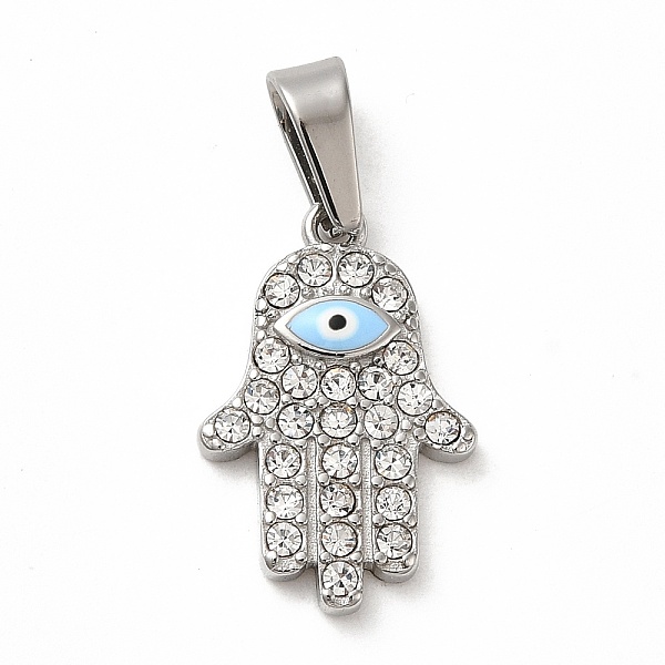 PandaHall 304 Stainless Steel Micro Pave Clear Cubic Zirconia Pendants, with Enamel, Hamsa Hand, Stainless Steel Color, 20x13x2.5mm, Hole...
PandaHall 304 Stainless Steel Micro Pave Clear Cubic Zirconia Pendants, with Enamel, Hamsa Hand, Stainless Steel Color, 20x13x2.5mm, Hole...