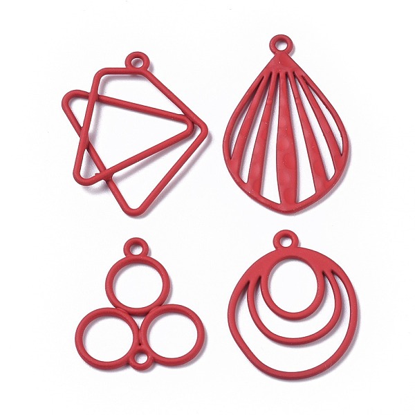 PandaHall Spray Painted Alloy Pendants and Links, Fan & Oval & Three Rings, Red, 21~33x21~25x1~2.5mm, Hole: 2mm, 24pcs/set Alloy Mixed...
PandaHall Spray Painted Alloy Pendants and Links, Fan & Oval & Three Rings, Red, 21~33x21~25x1~2.5mm, Hole: 2mm, 24pcs/set Alloy Mixed...