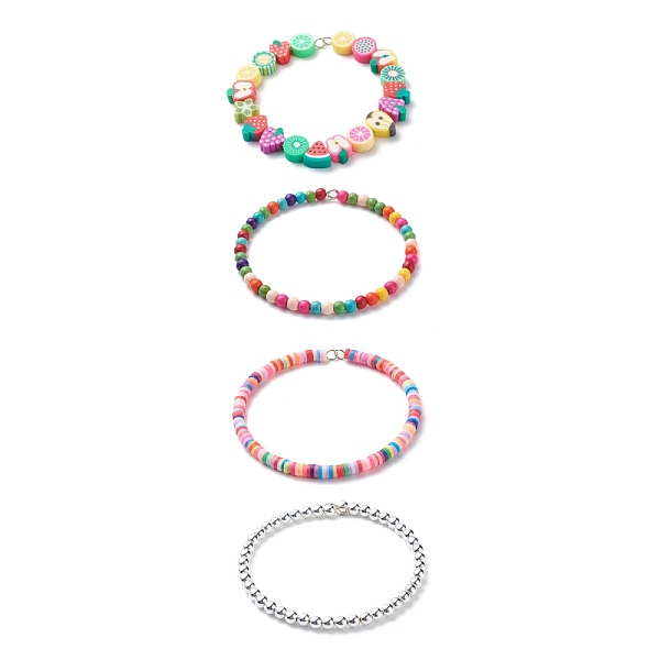 PandaHall 4Pcs 4 Style Handmade Polymer Clay Fruit & Synthetic Hematite & Turquoise(Dyed) Beaded Bracelets Set, Heishi Surfer Preppy..., Multicolor
PandaHall 4Pcs 4 Style Handmade Polymer Clay Fruit & Synthetic Hematite & Turquoise(Dyed) Beaded Bracelets Set, Heishi Surfer Preppy..., Multicolor