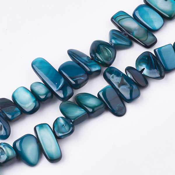 PandaHall Freshwater Shell Beads Strands, Dyed, Nuggets, Steel Blue, 6~25x4~14x3~7mm, Hole: 1mm, about 96~100pcs/strand, 31.4 inch...
PandaHall Freshwater Shell Beads Strands, Dyed, Nuggets, Steel Blue, 6~25x4~14x3~7mm, Hole: 1mm, about 96~100pcs/strand, 31.4 inch...