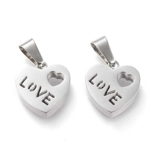 PandaHall Valentine's Day 304 Stainless Steel Charms, Hollow, Manual Polishing, Heart with Word Love, Stainless Steel Color, 14.5x13.5x3.5mm...
PandaHall Valentine's Day 304 Stainless Steel Charms, Hollow, Manual Polishing, Heart with Word Love, Stainless Steel Color, 14.5x13.5x3.5mm...